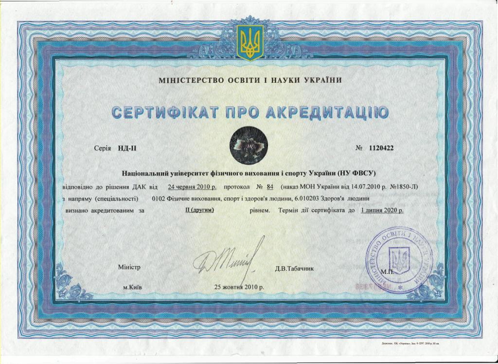 Сертифікат про акредитацію