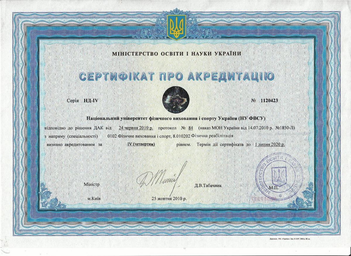 сертифікат про акредитацію №1120423