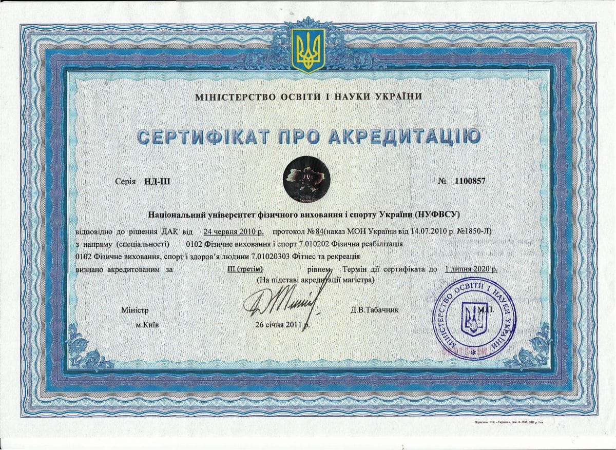 сертифікат про акредитацію №1100857